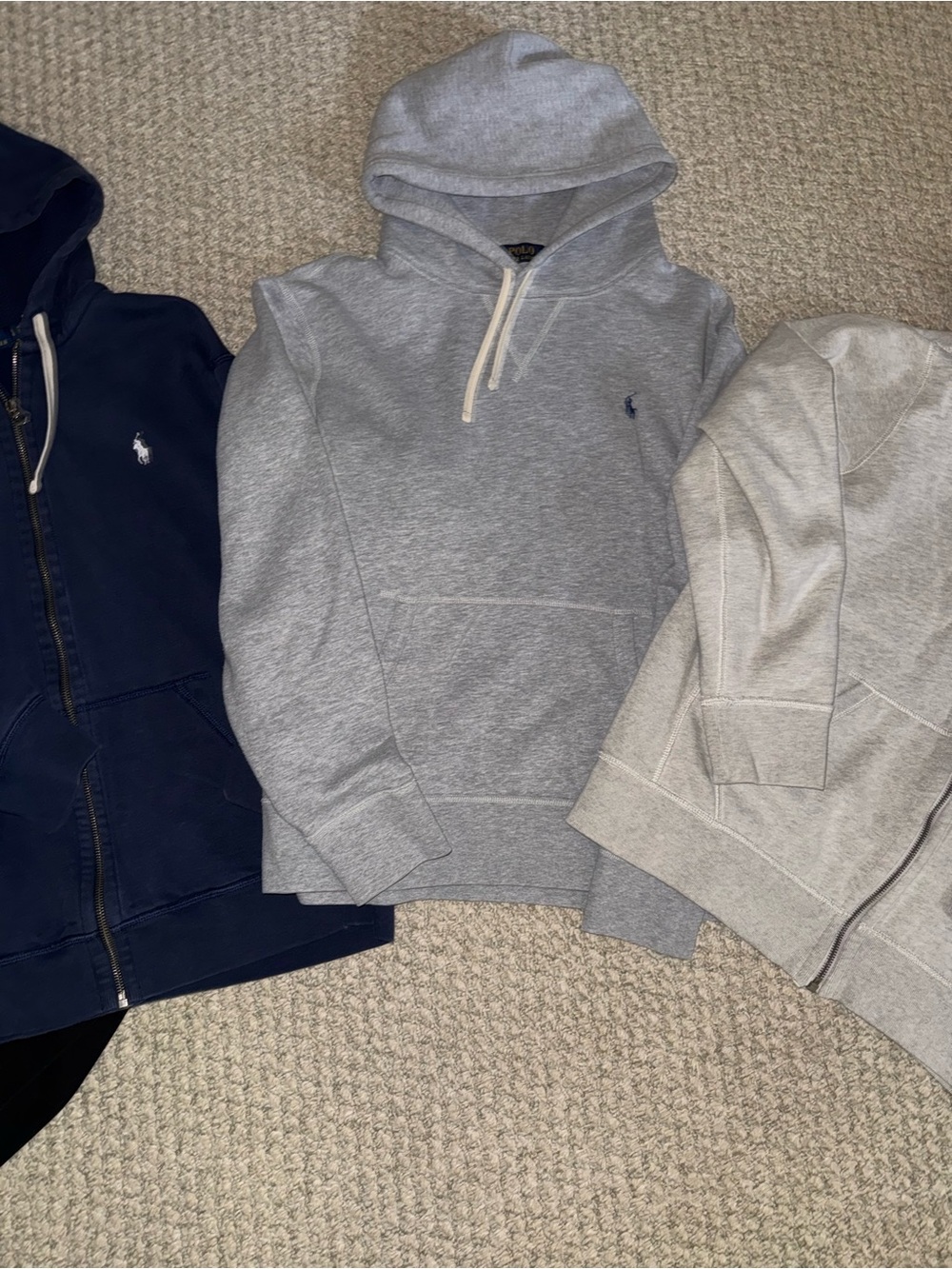 Polo by Ralph Lauren Light Gray Hooded Pullover Sweatshirt